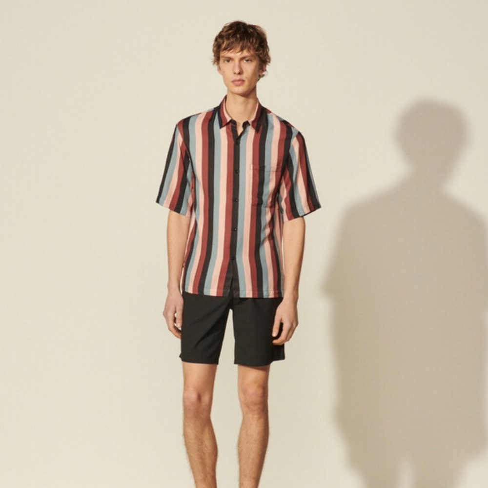Sandro Mens Flowing button down striped shirt